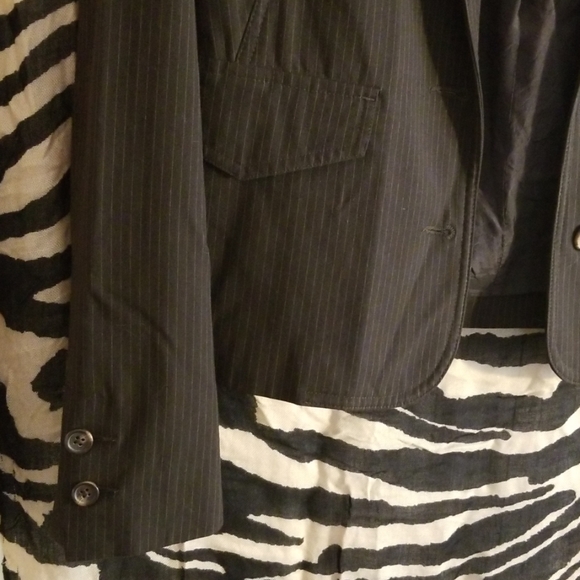 Brown Old Navy blazer, military, pin stripes, sz M - Picture 3 of 7